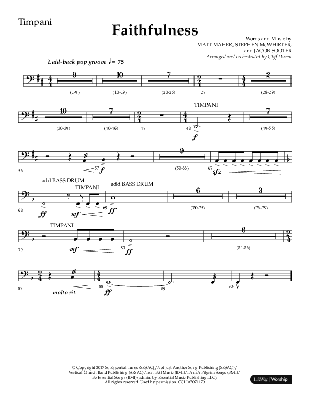 Faithfulness (Choral Anthem SATB) Timpani (Lifeway Choral / Arr. Cliff Duren)