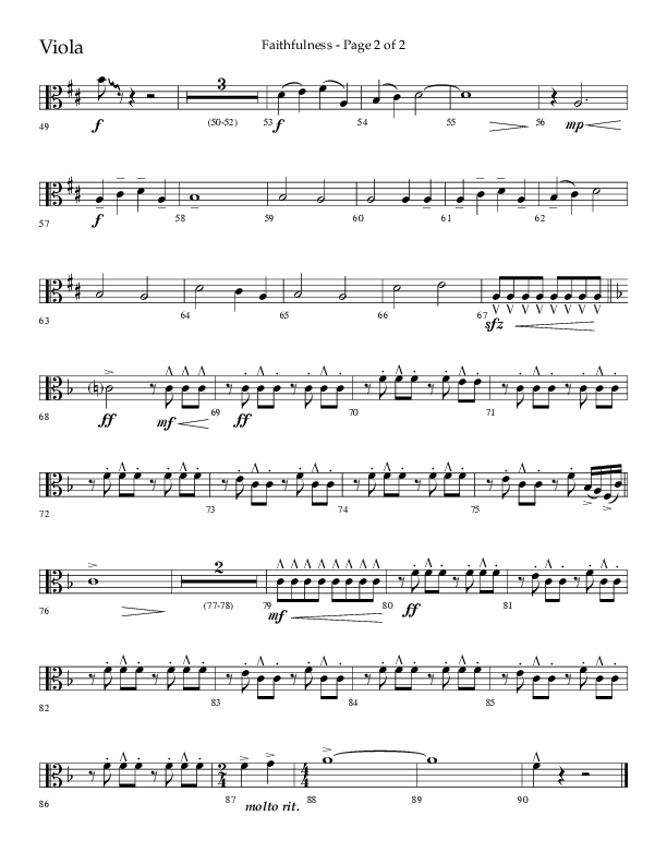 Faithfulness (Choral Anthem SATB) Viola (Lifeway Choral / Arr. Cliff Duren)