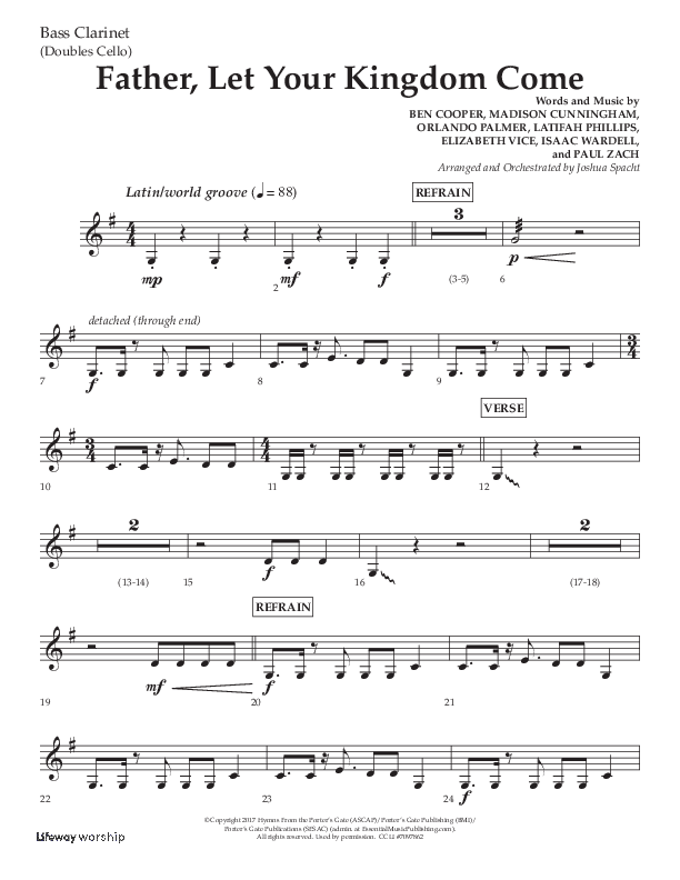 Father Let Your Kingdom Come (Choral Anthem SATB) Bass Clarinet (Lifeway Choral / Arr. Joshua Spacht)