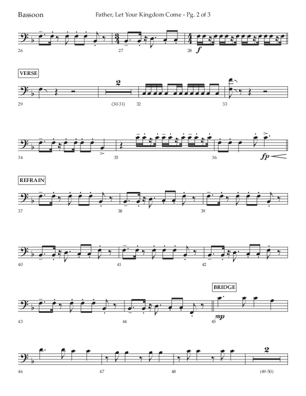 Father Let Your Kingdom Come (Choral Anthem SATB) Bassoon (Lifeway Choral / Arr. Joshua Spacht)