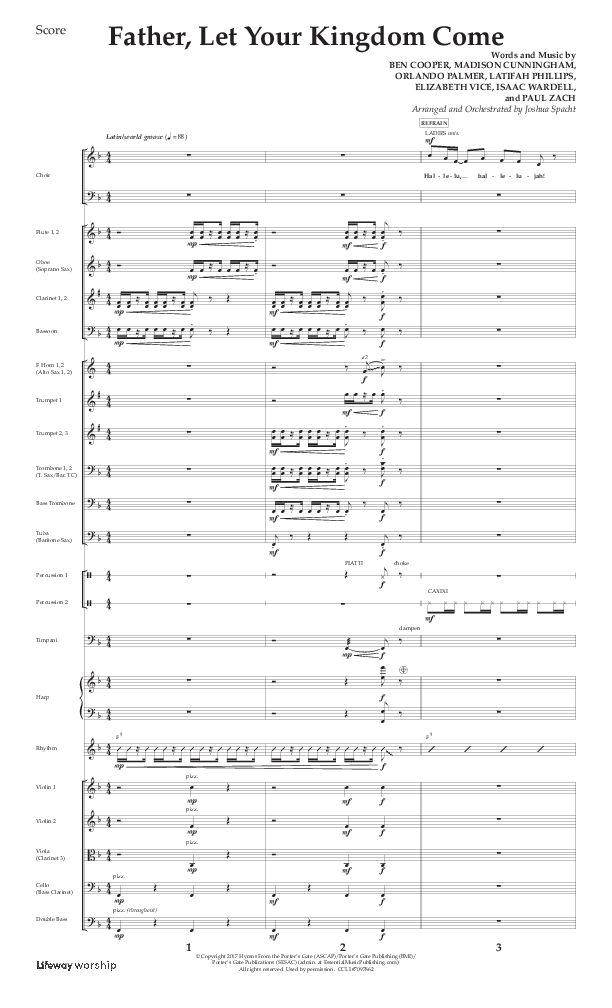 Father Let Your Kingdom Come (Choral Anthem SATB) Orchestration (Lifeway Choral / Arr. Joshua Spacht)