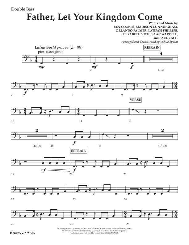 Father Let Your Kingdom Come (Choral Anthem SATB) Double Bass (Lifeway Choral / Arr. Joshua Spacht)