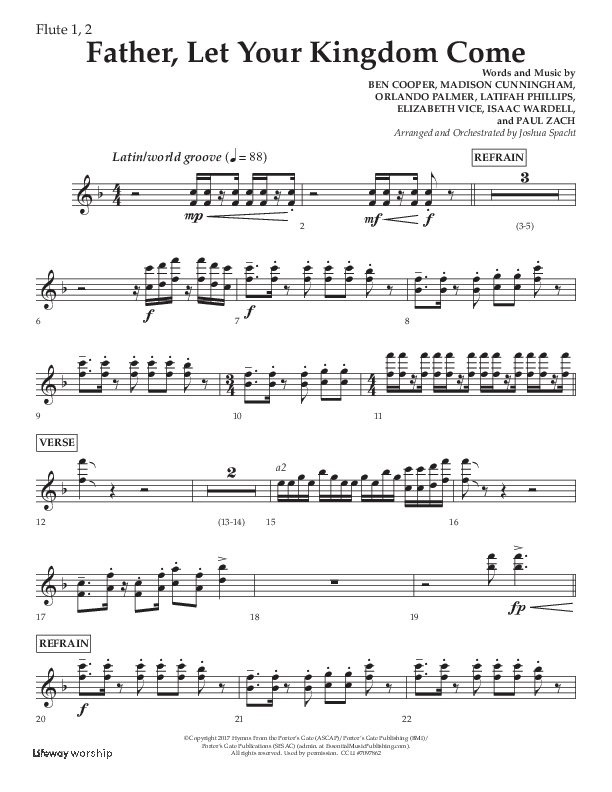 Father Let Your Kingdom Come (Choral Anthem SATB) Flute 1/2 (Lifeway Choral / Arr. Joshua Spacht)