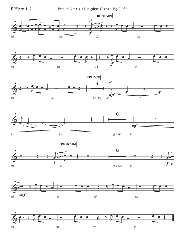 Father Let Your Kingdom Come (Choral Anthem SATB) French Horn 1/2 (Lifeway Choral / Arr. Joshua Spacht)