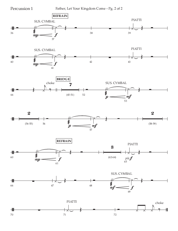 Father Let Your Kingdom Come (Choral Anthem SATB) Percussion 1/2 (Lifeway Choral / Arr. Joshua Spacht)