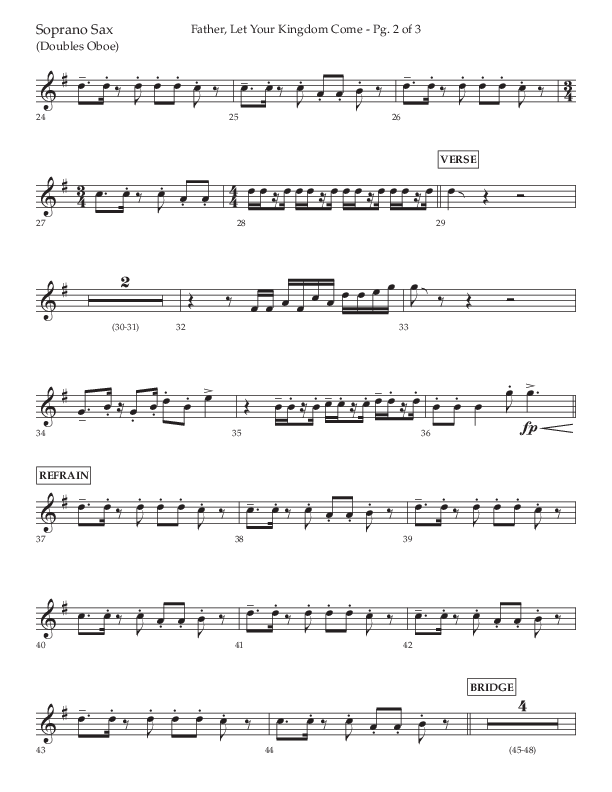 Father Let Your Kingdom Come (Choral Anthem SATB) Soprano Sax (Lifeway Choral / Arr. Joshua Spacht)