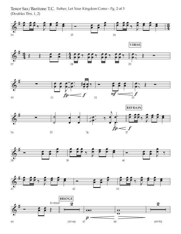Father Let Your Kingdom Come (Choral Anthem SATB) Tenor Sax/Baritone T.C. (Lifeway Choral / Arr. Joshua Spacht)