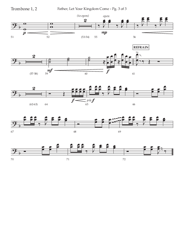 Father Let Your Kingdom Come (Choral Anthem SATB) Trombone 1/2 (Lifeway Choral / Arr. Joshua Spacht)