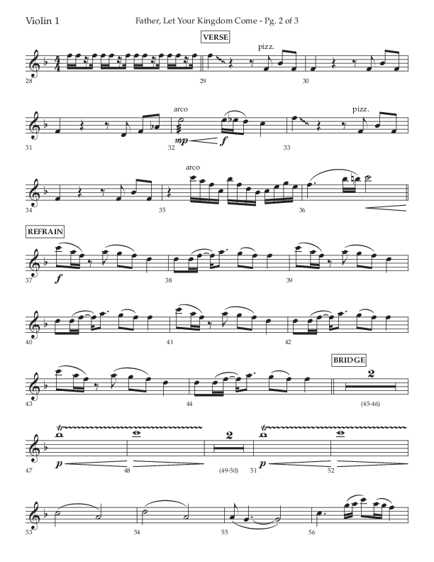 Father Let Your Kingdom Come (Choral Anthem SATB) Violin 1 (Lifeway Choral / Arr. Joshua Spacht)