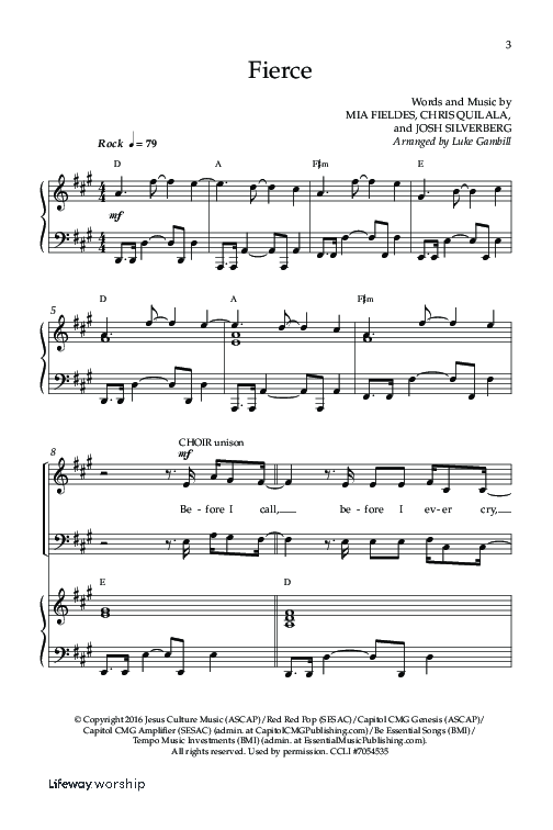 Fierce (Choral Anthem SATB) Anthem (SATB/Piano) (Lifeway Choral / Arr. Luke Gambill)