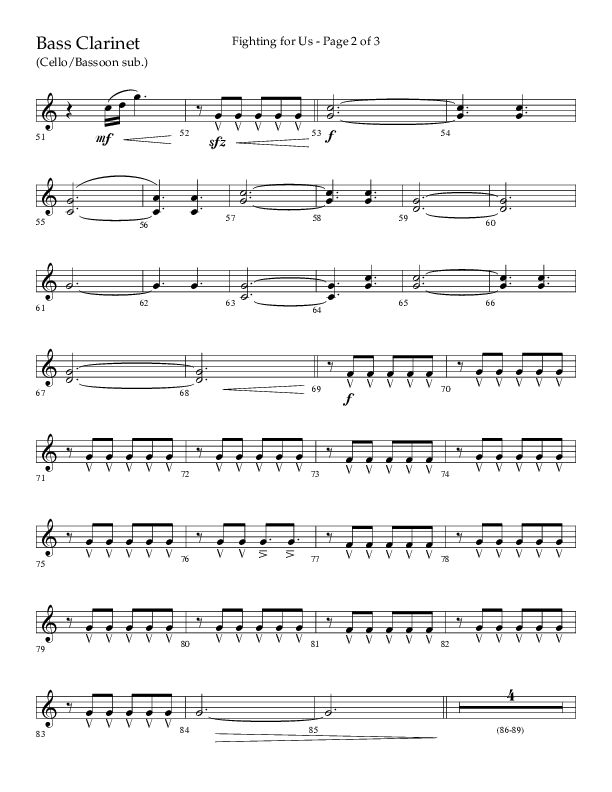 Fighting For Us (Choral Anthem SATB) Bass Clarinet (Lifeway Choral / Arr. Cliff Duren)