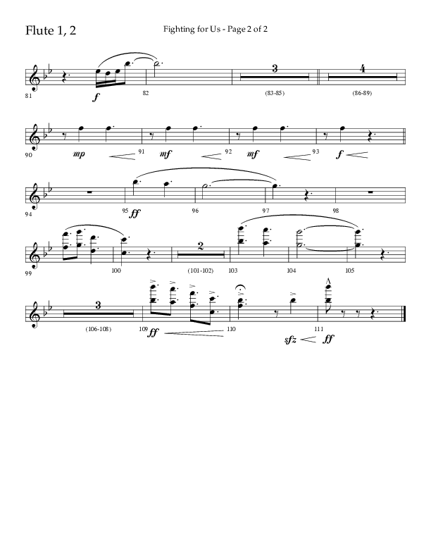 Fighting For Us (Choral Anthem SATB) Flute 1/2 (Lifeway Choral / Arr. Cliff Duren)