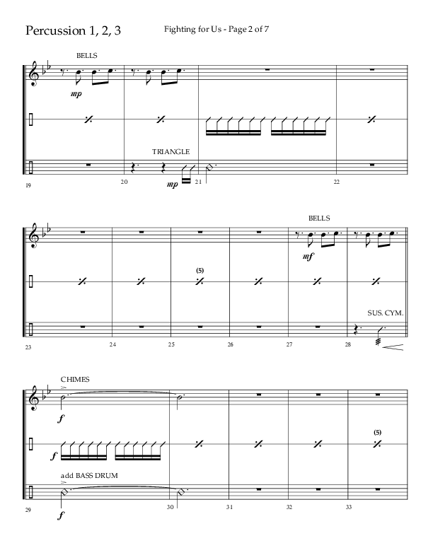 Fighting For Us (Choral Anthem SATB) Percussion (Lifeway Choral / Arr. Cliff Duren)