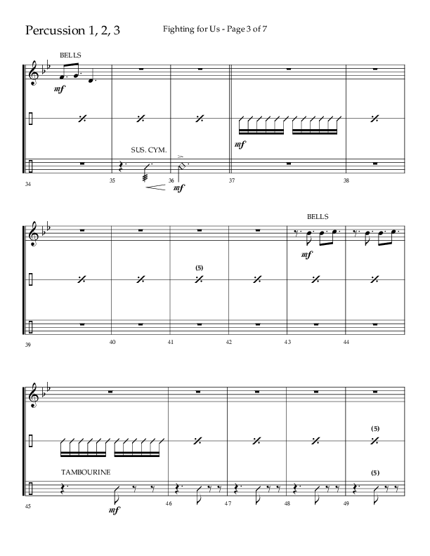 Fighting For Us (Choral Anthem SATB) Percussion (Lifeway Choral / Arr. Cliff Duren)