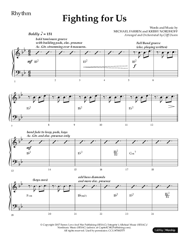 Fighting For Us (Choral Anthem SATB) Lead Melody & Rhythm (Lifeway Choral / Arr. Cliff Duren)