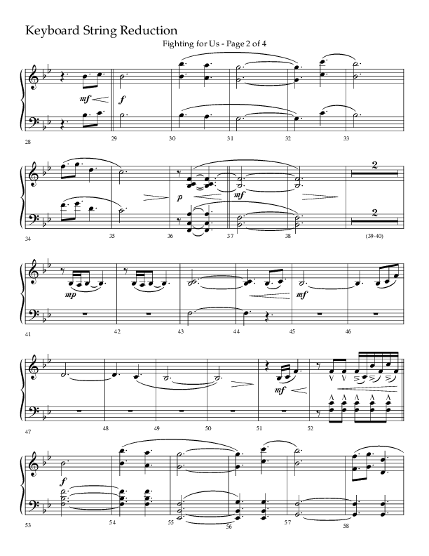 Fighting For Us (Choral Anthem SATB) String Reduction (Lifeway Choral / Arr. Cliff Duren)