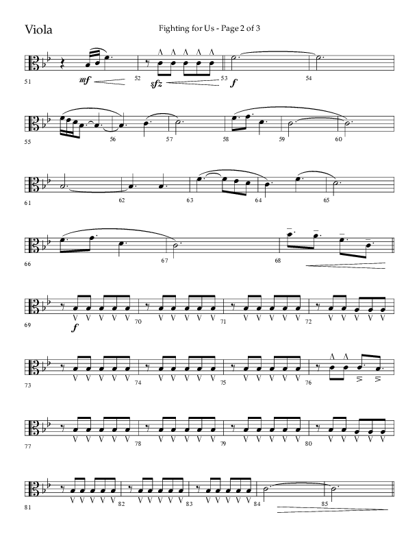 Fighting For Us (Choral Anthem SATB) Viola (Lifeway Choral / Arr. Cliff Duren)