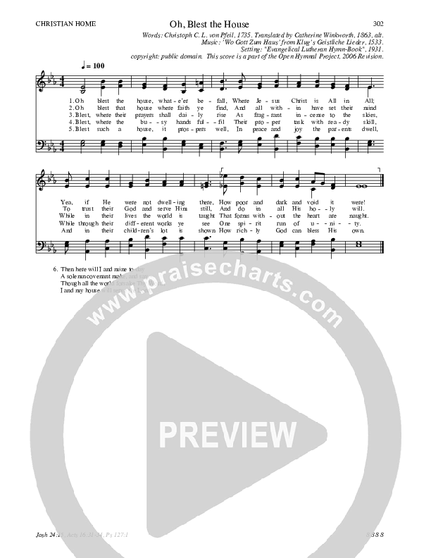 Oh Blest The House Hymn Sheet (SATB) (Traditional Hymn)