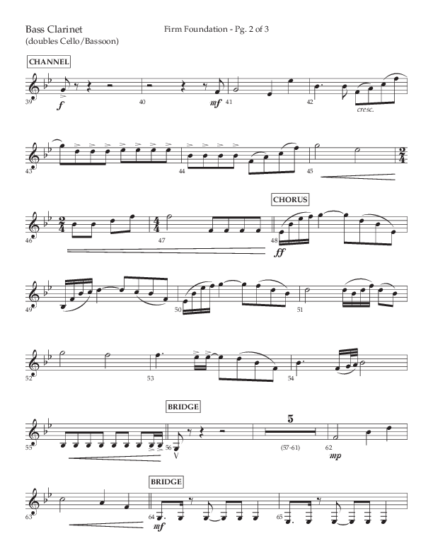 Firm Foundation (Choral Anthem SATB) Bass Clarinet (Lifeway Choral / Arr. Kirk Kirkland / Orch. Cliff Duren)
