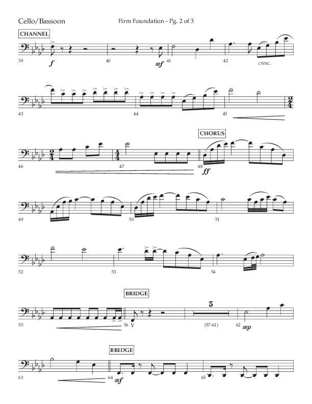 Firm Foundation (Choral Anthem SATB) Cello (Lifeway Choral / Arr. Kirk Kirkland / Orch. Cliff Duren)