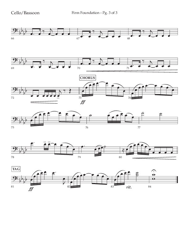 Firm Foundation (Choral Anthem SATB) Cello (Lifeway Choral / Arr. Kirk Kirkland / Orch. Cliff Duren)