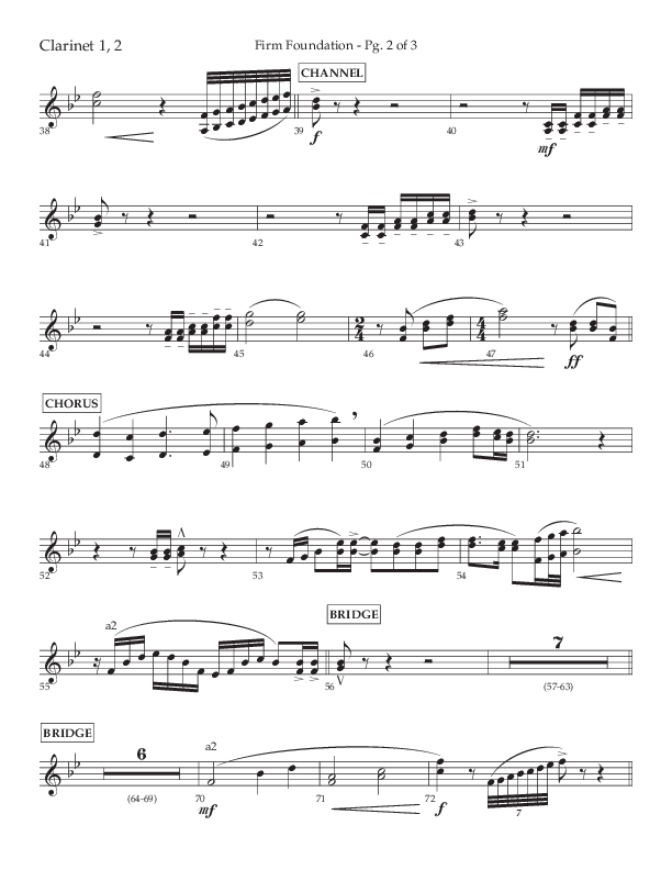 Firm Foundation (Choral Anthem SATB) Clarinet 1/2 (Lifeway Choral / Arr. Kirk Kirkland / Orch. Cliff Duren)
