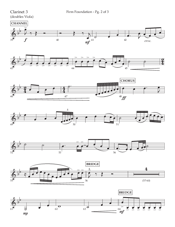 Firm Foundation (Choral Anthem SATB) Clarinet 3 (Lifeway Choral / Arr. Kirk Kirkland / Orch. Cliff Duren)