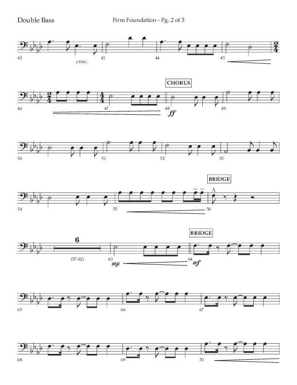 Firm Foundation (Choral Anthem SATB) Double Bass (Lifeway Choral / Arr. Kirk Kirkland / Orch. Cliff Duren)
