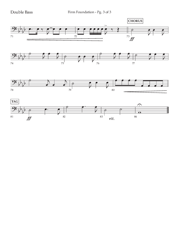 Firm Foundation (Choral Anthem SATB) Double Bass (Lifeway Choral / Arr. Kirk Kirkland / Orch. Cliff Duren)