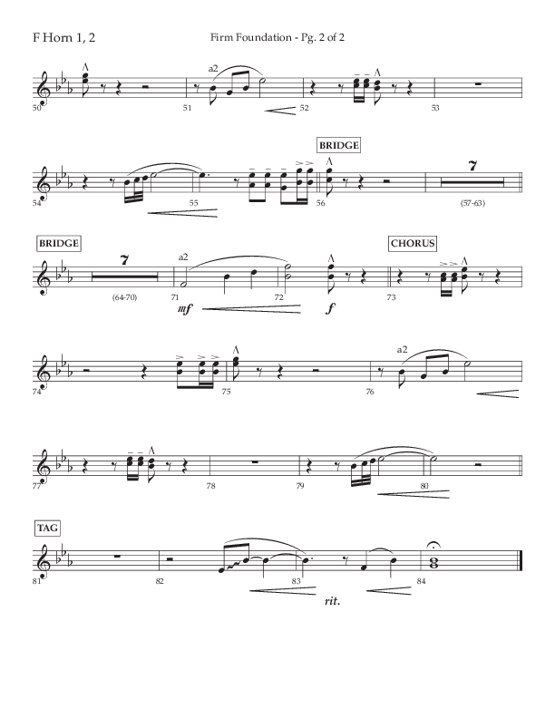 Firm Foundation (Choral Anthem SATB) French Horn 1/2 (Lifeway Choral / Arr. Kirk Kirkland / Orch. Cliff Duren)