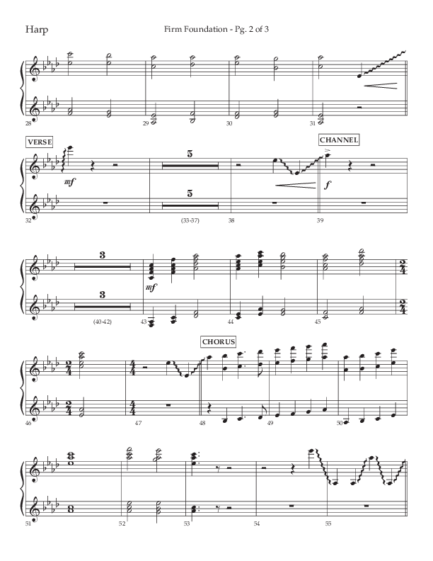 Firm Foundation (Choral Anthem SATB) Harp (Lifeway Choral / Arr. Kirk Kirkland / Orch. Cliff Duren)