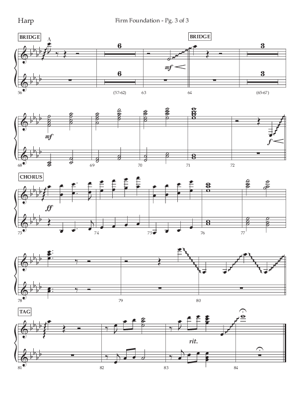 Firm Foundation (Choral Anthem SATB) Harp (Lifeway Choral / Arr. Kirk Kirkland / Orch. Cliff Duren)