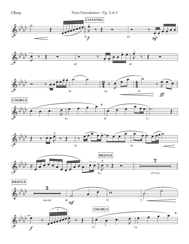 Firm Foundation (Choral Anthem SATB) Oboe (Lifeway Choral / Arr. Kirk Kirkland / Orch. Cliff Duren)