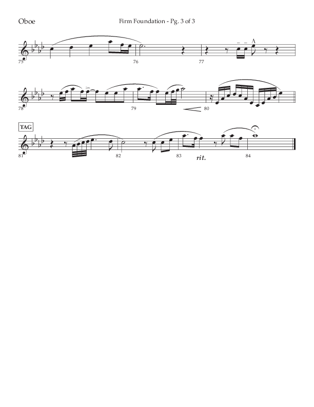 Firm Foundation (Choral Anthem SATB) Oboe (Lifeway Choral / Arr. Kirk Kirkland / Orch. Cliff Duren)