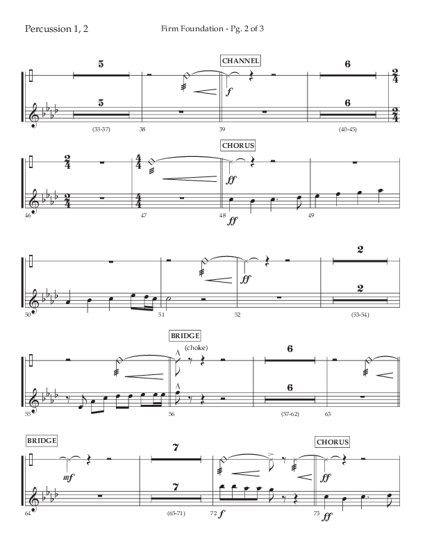 Firm Foundation (Choral Anthem SATB) Percussion 1/2 (Lifeway Choral / Arr. Kirk Kirkland / Orch. Cliff Duren)