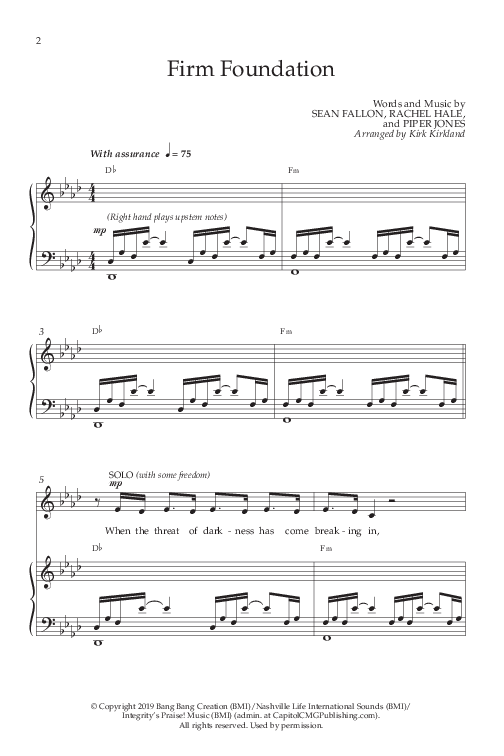 Firm Foundation (Choral Anthem SATB) Anthem (SATB/Piano) (Lifeway Choral / Arr. Kirk Kirkland / Orch. Cliff Duren)