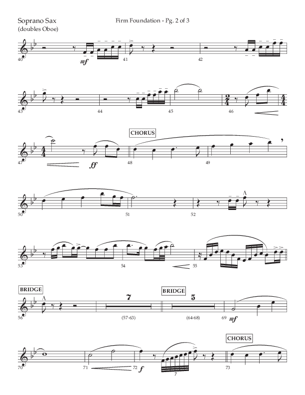 Firm Foundation (Choral Anthem SATB) Soprano Sax (Lifeway Choral / Arr. Kirk Kirkland / Orch. Cliff Duren)