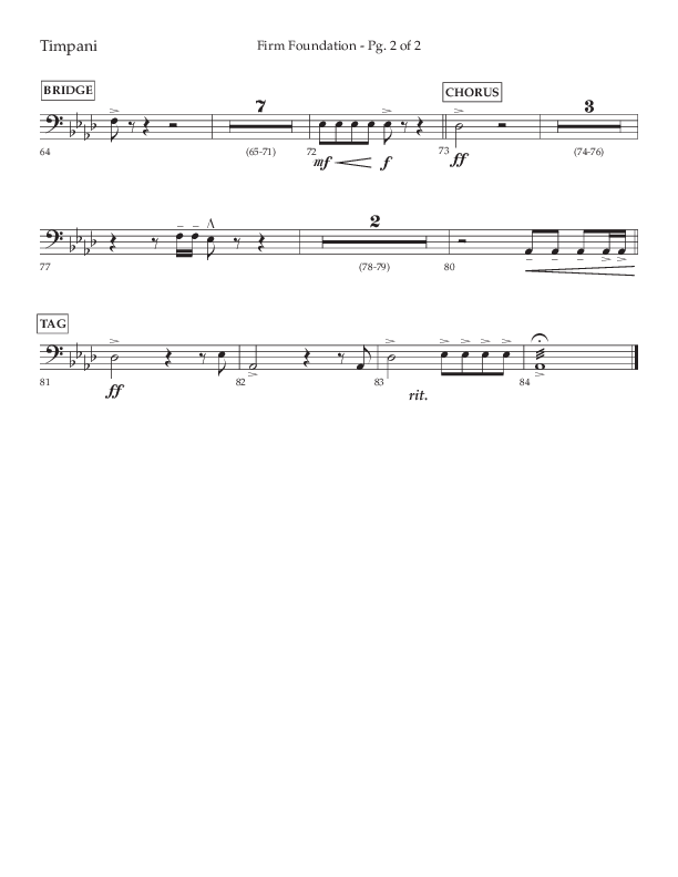 Firm Foundation (Choral Anthem SATB) Timpani (Lifeway Choral / Arr. Kirk Kirkland / Orch. Cliff Duren)