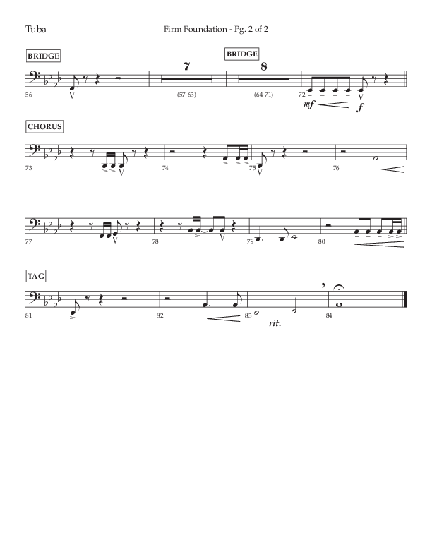 Firm Foundation (Choral Anthem SATB) Tuba (Lifeway Choral / Arr. Kirk Kirkland / Orch. Cliff Duren)