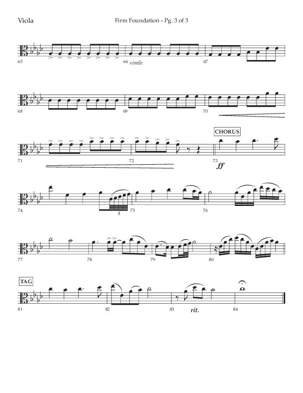 Firm Foundation (Choral Anthem SATB) Viola (Lifeway Choral / Arr. Kirk Kirkland / Orch. Cliff Duren)