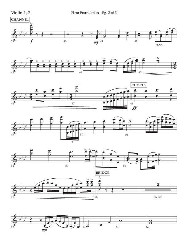 Firm Foundation (Choral Anthem SATB) Violin 1/2 (Lifeway Choral / Arr. Kirk Kirkland / Orch. Cliff Duren)