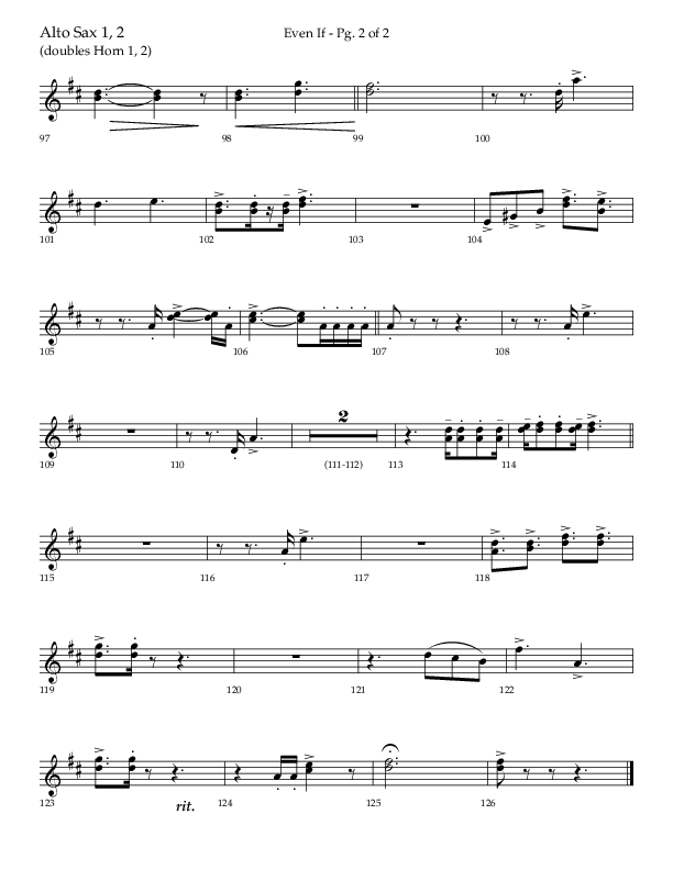Even If (Choral Anthem SATB) Alto Sax 1/2 (Lifeway Choral / Arr. Bradley Knight)