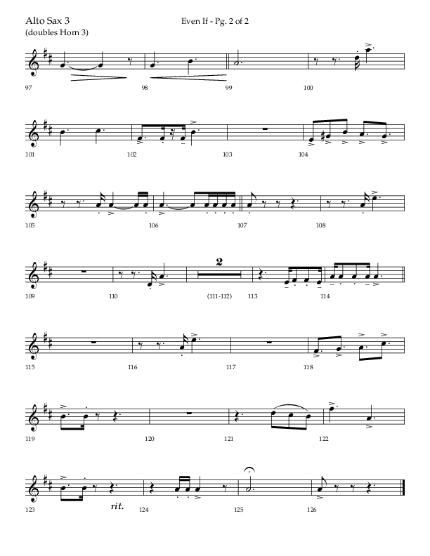 Even If (Choral Anthem SATB) Alto Sax (Lifeway Choral / Arr. Bradley Knight)