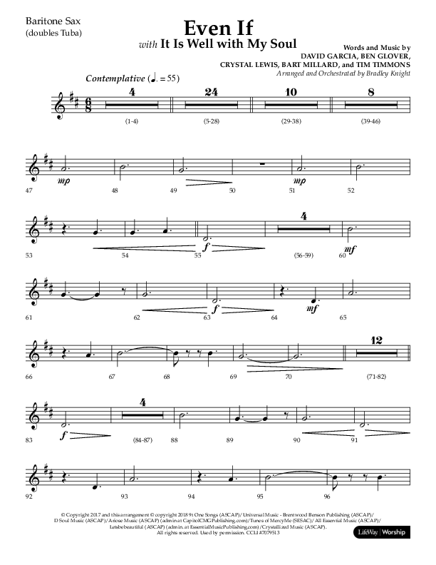 Even If (Choral Anthem SATB) Bari Sax (Lifeway Choral / Arr. Bradley Knight)