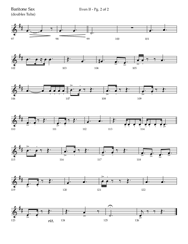 Even If (Choral Anthem SATB) Bari Sax (Lifeway Choral / Arr. Bradley Knight)