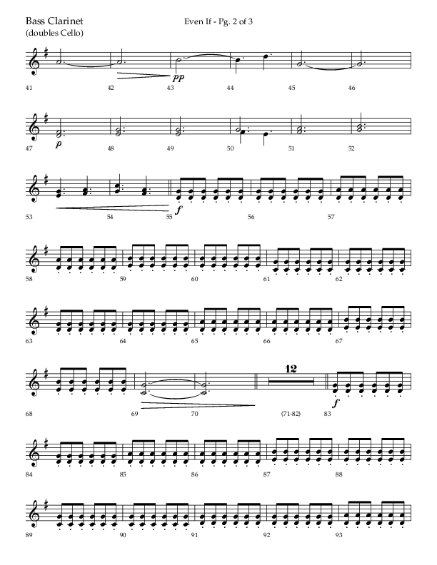 Even If (Choral Anthem SATB) Bass Clarinet (Lifeway Choral / Arr. Bradley Knight)