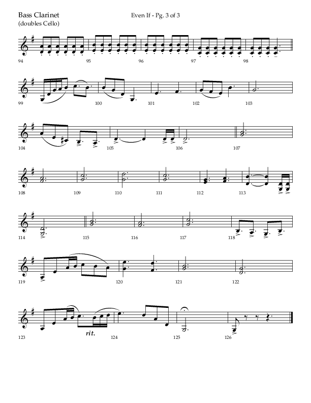 Even If (Choral Anthem SATB) Bass Clarinet (Lifeway Choral / Arr. Bradley Knight)