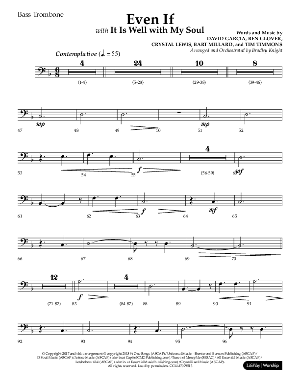 Even If (Choral Anthem SATB) Bass Trombone (Lifeway Choral / Arr. Bradley Knight)