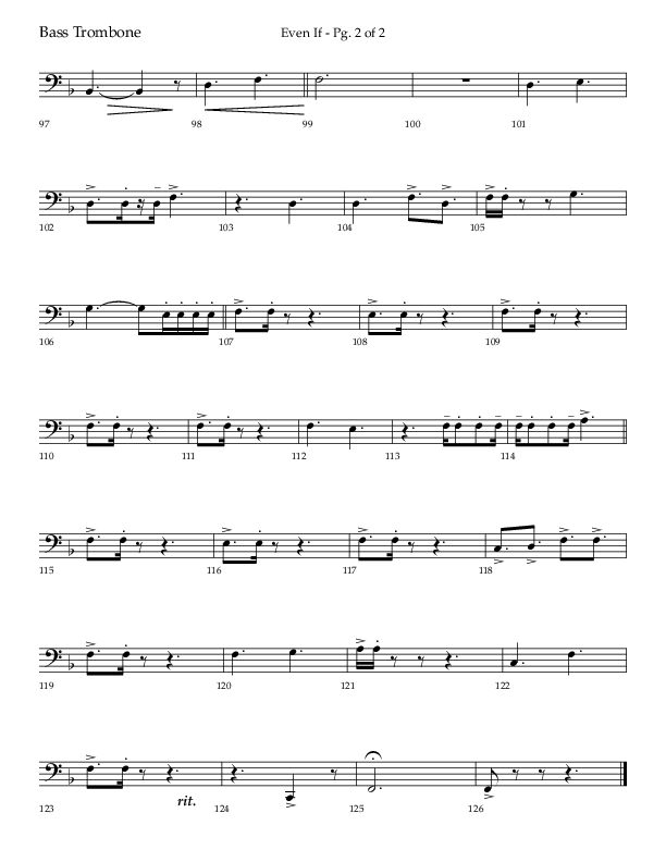 Even If (Choral Anthem SATB) Bass Trombone (Lifeway Choral / Arr. Bradley Knight)