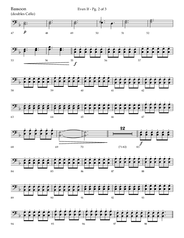 Even If (Choral Anthem SATB) Bassoon (Lifeway Choral / Arr. Bradley Knight)